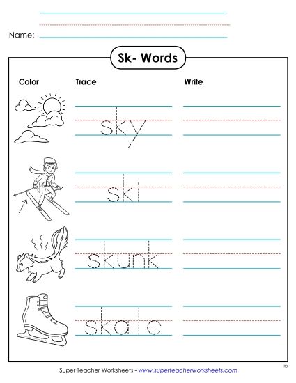 Worksheets - Trace and Write (Printable PDF Worksheet)