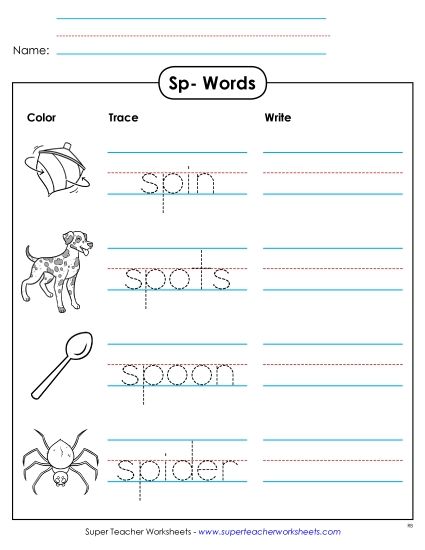Worksheets - Trace and Write (Printable PDF Worksheet)
