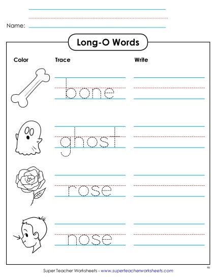 Worksheets - Trace and Write Phonics Worksheet (Printable PDF Worksheet)