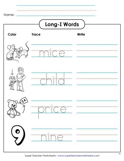 Worksheets - Trace and Write (Printable PDF Worksheet)
