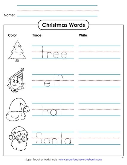 Worksheets - Trace and Write (Printable PDF Worksheet)