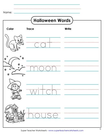 Phonics Worksheets - Trace-and-Write (Printable PDF Worksheet)