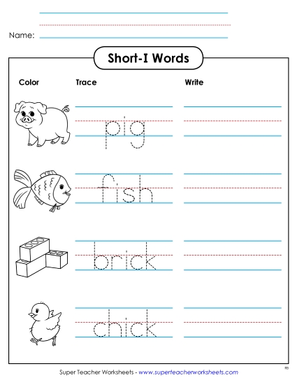 Worksheets - Trace and Write Worksheet (Printable PDF Worksheet)