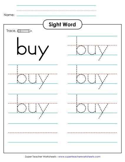 Trace the Word: Buy (Printable PDF Worksheet)