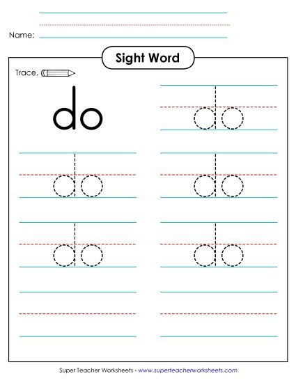 Trace the Word: Do (Printable PDF Worksheet)