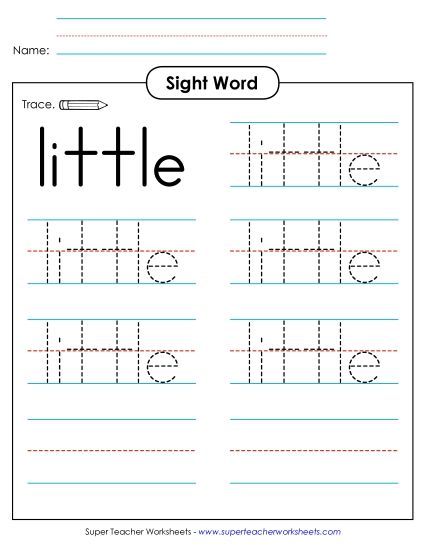 Trace the Word: Little (Printable PDF Worksheet)