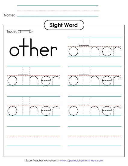 Trace the Word: Other (Printable PDF Worksheet)
