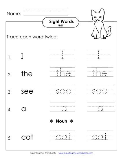 Worksheets - Trace Twice (Unit 1) (Printable PDF Worksheet)
