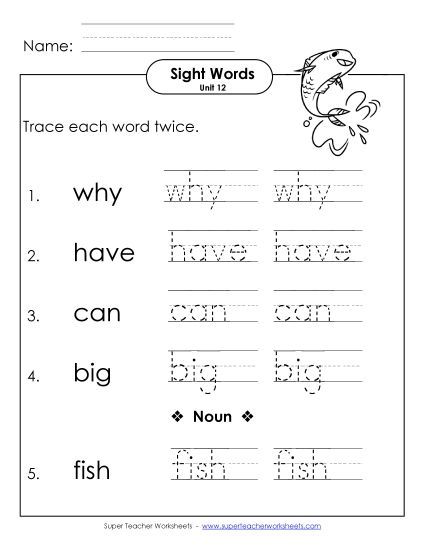 Worksheets - Trace Twice (Unit 12) (Printable PDF Worksheet)