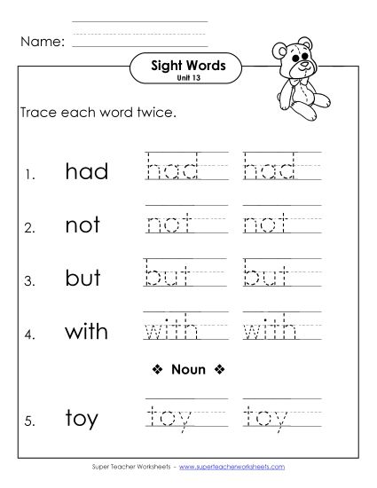 Worksheets - Trace Twice (Unit 13) (Printable PDF Worksheet)