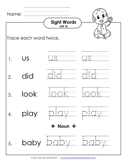Worksheets - Trace Twice (Unit 18) (Printable PDF Worksheet)