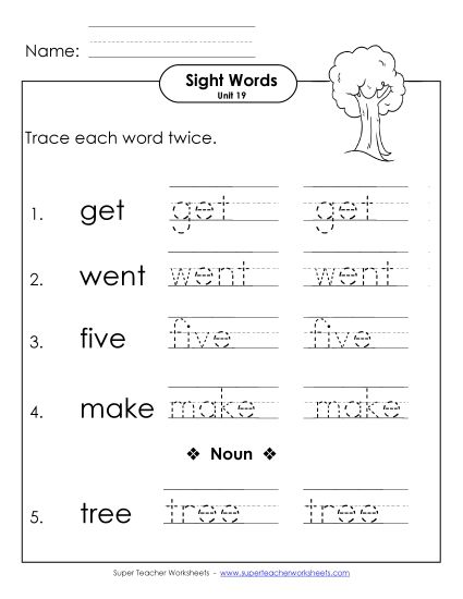 Worksheets - Trace Twice (Unit 19) (Printable PDF Worksheet)