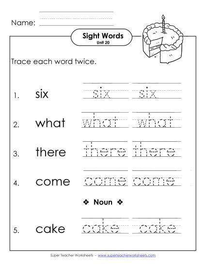 Worksheets - Trace Twice (Unit 20) (Printable PDF Worksheet)