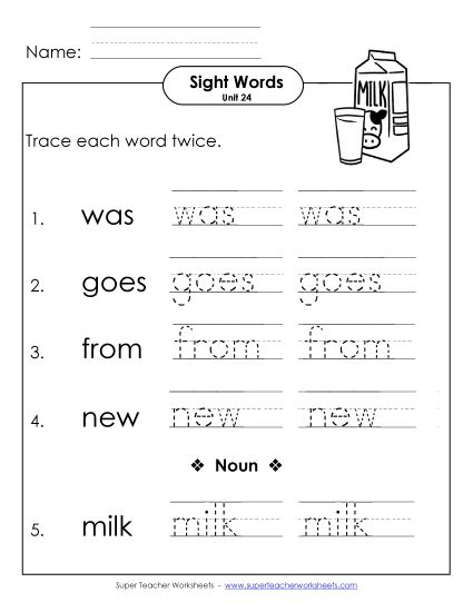 Worksheets - Trace Twice (Unit 24) (Printable PDF Worksheet)