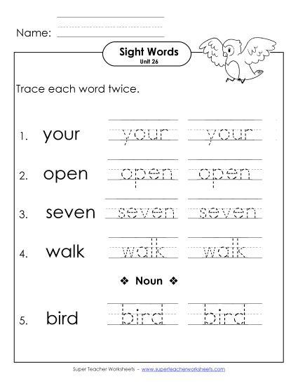 Worksheets - Trace Twice (Unit 26) (Printable PDF Worksheet)