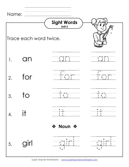 Worksheets - Trace Twice (Unit 5) (Printable PDF Worksheet)