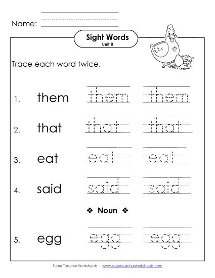 Worksheets - Trace Twice (Unit 8) (Printable PDF Worksheet)