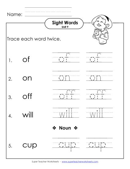 Worksheets - Trace Twice (Unit 9) (Printable PDF Worksheet)