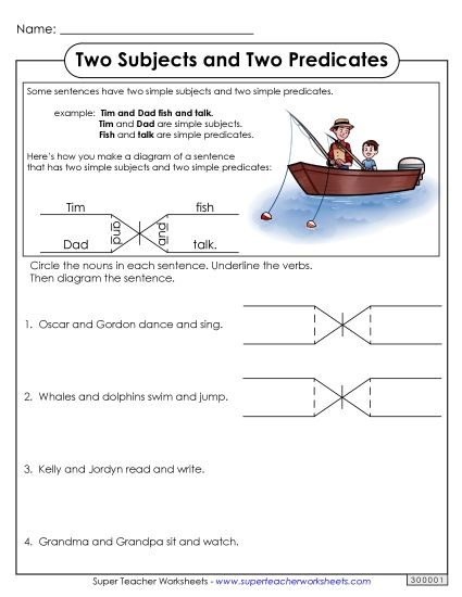 Basic - Two Subjects and Two Predicates (Printable PDF Worksheet)