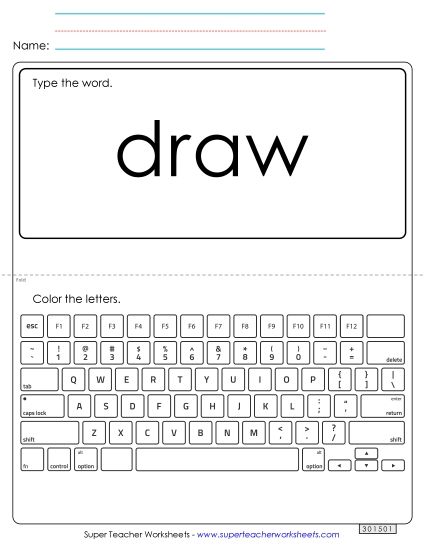 Type the Word: Draw (Printable PDF Worksheet)