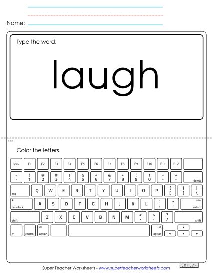 Type the Word: Laugh (Printable PDF Worksheet)