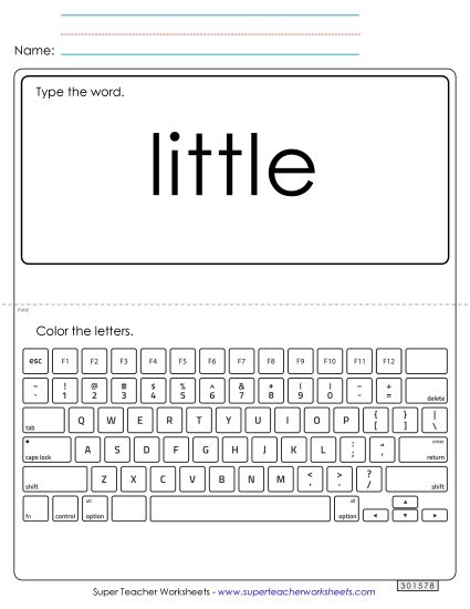 Type the Word: Little (Printable PDF Worksheet)