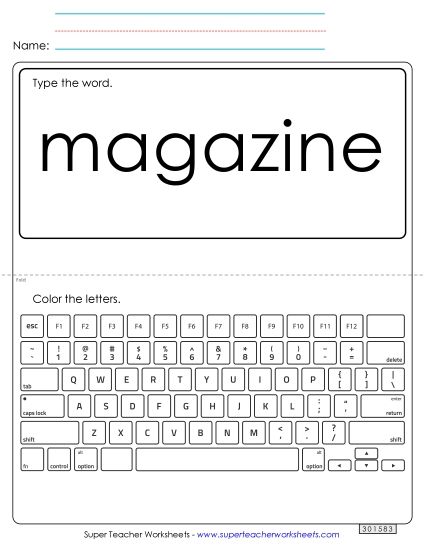 Type the Word: Magazine (Printable PDF Worksheet)