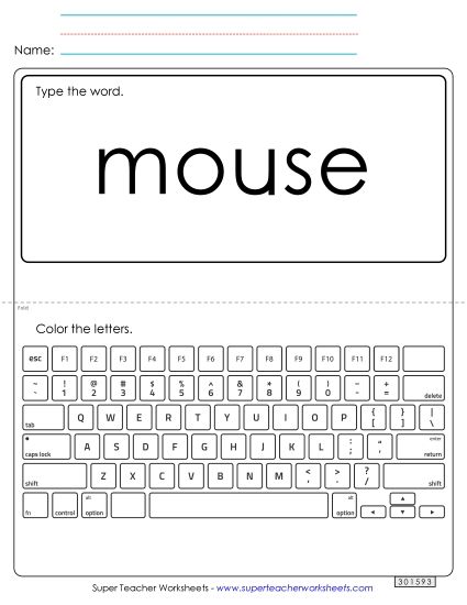 Type the Word: Mouse (Printable PDF Worksheet)