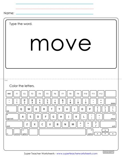 Type the Word: Move (Printable PDF Worksheet)