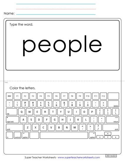 Type the Word: People (Printable PDF Worksheet)