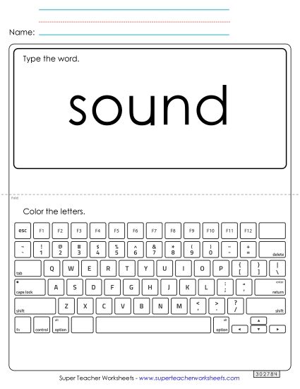 Type the Word: Sound (Printable PDF Worksheet)