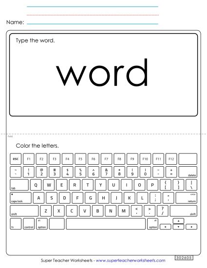 Type the Word: Word (Printable PDF Worksheet)