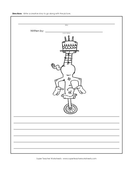 Dr. Seuss Worksheets - Unicycle Cat Story Activity (Printable PDF Worksheet)