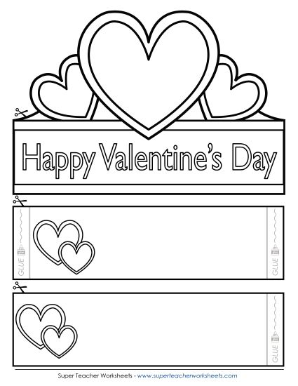 Holiday Crowns (Ordered by Date) - Valentine's Day Hat (Printable PDF Worksheet)