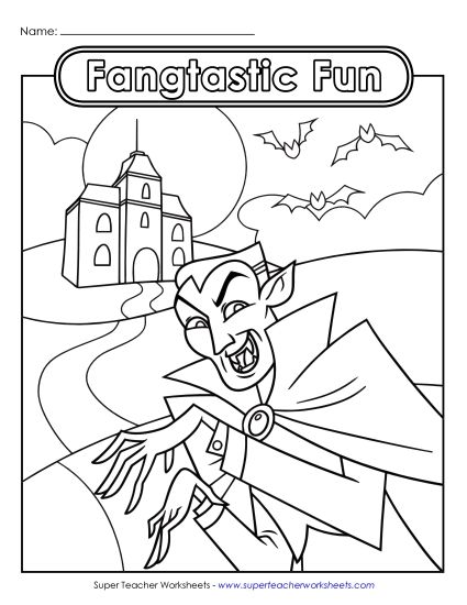 Advanced Pictures (For Older Children) - Vampire: Fangtastic Fun (Printable PDF Worksheet)
