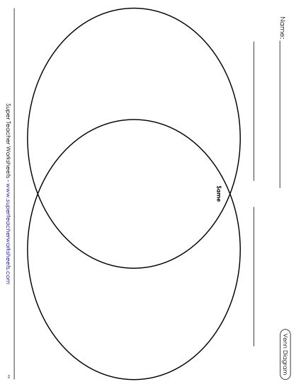 Venn Diagrams - Venn Diagram - No lines (Printable PDF Worksheet)