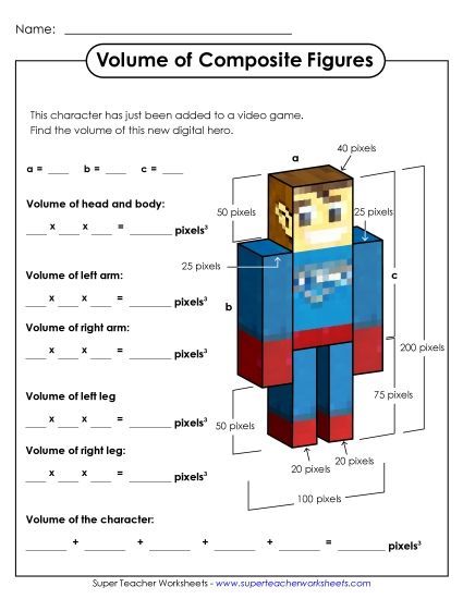 Advanced: Some Missing Lengths Decimal & 2-Digit Lengths - Video Game Volume (Advanced) (Printable PDF Worksheet)
