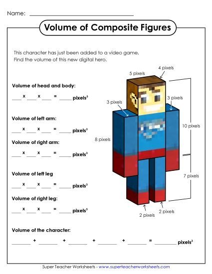 Basic: All Lengths Given Single, Whole Number Lengths - Video Game Volume (Basic) (Printable PDF Worksheet)