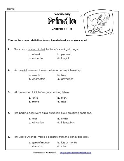 Chapters 11 - 15 - Vocab for Chapters 11-15 (Printable PDF Worksheet)