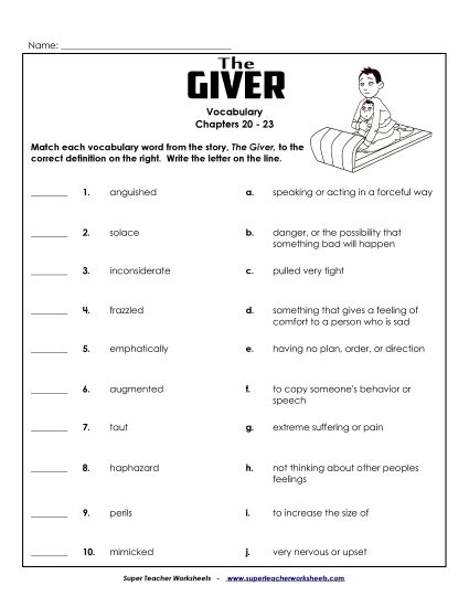 Chapters 20-23 - Vocab for Chapters 20-23 (Printable PDF Worksheet)