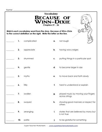 Chapters 21-26 - Vocab. for Chapters 21-26 (Printable PDF Worksheet)