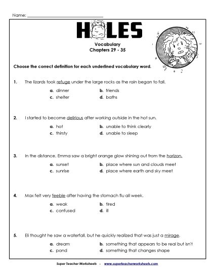 Chapters 29-35 - Vocab for Chapters 29-35 (Printable PDF Worksheet)