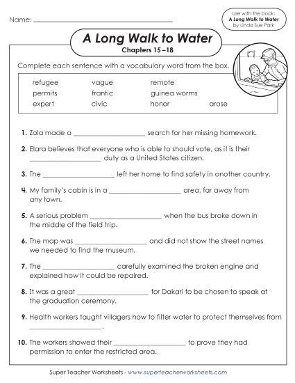 Chapters 15–18 - Vocabulary Activity (Chapters 15–18) (Printable PDF Worksheet)