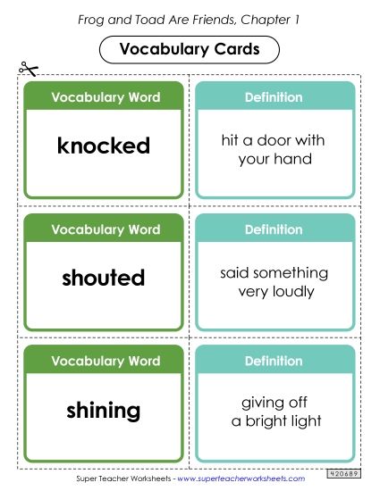 Chapter 1 - Vocabulary Cards for Chapter 1 (Printable PDF Worksheet)