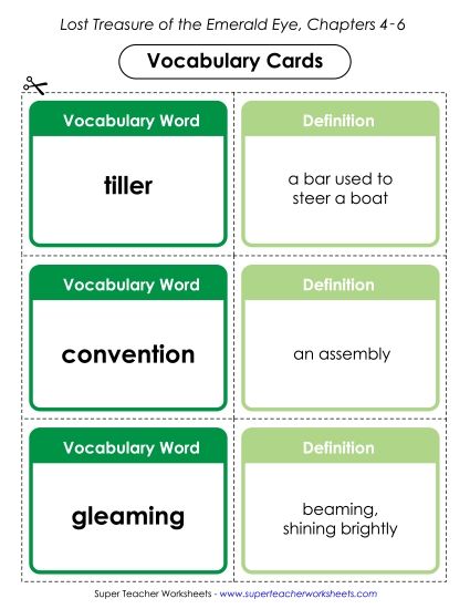 Chapters 4 - 6 - Vocabulary Cards for Chapters 4-6 (Printable PDF Worksheet)