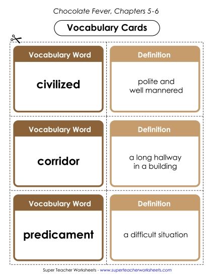 Chapters 5-6 - Vocabulary Cards for Chapters 5-6 (Printable PDF Worksheet)