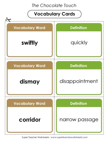 Chapters 5-6 - Vocabulary Cards for Chapters 5 & 6 (Printable PDF Worksheet)