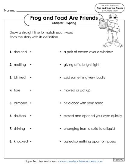 Chapter 1 - Vocabulary for Chapter 1 (Printable PDF Worksheet)