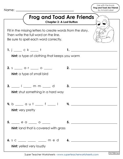 Chapter 3 - Vocabulary for Chapter 3 (Printable PDF Worksheet)
