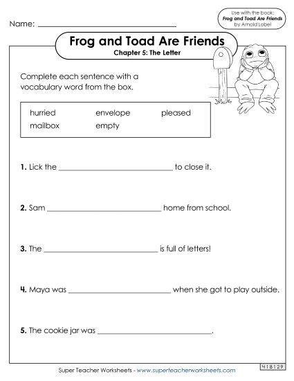 Chapter 5 - Vocabulary for Chapter 5 (Printable PDF Worksheet)